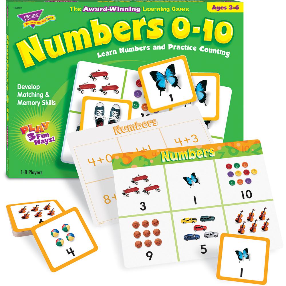 Trend Match Me Numbers 0-10 Learning Game - Educational - 1 to 8 Players - 1 Each - TREND