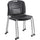 Safco Vy Straight Leg Stack Chairs with Casters - Plastic Seat - Plastic Back - Powder Coated Steel Frame - Four-legged Base - Black - Polypropylene - 2 / Carton