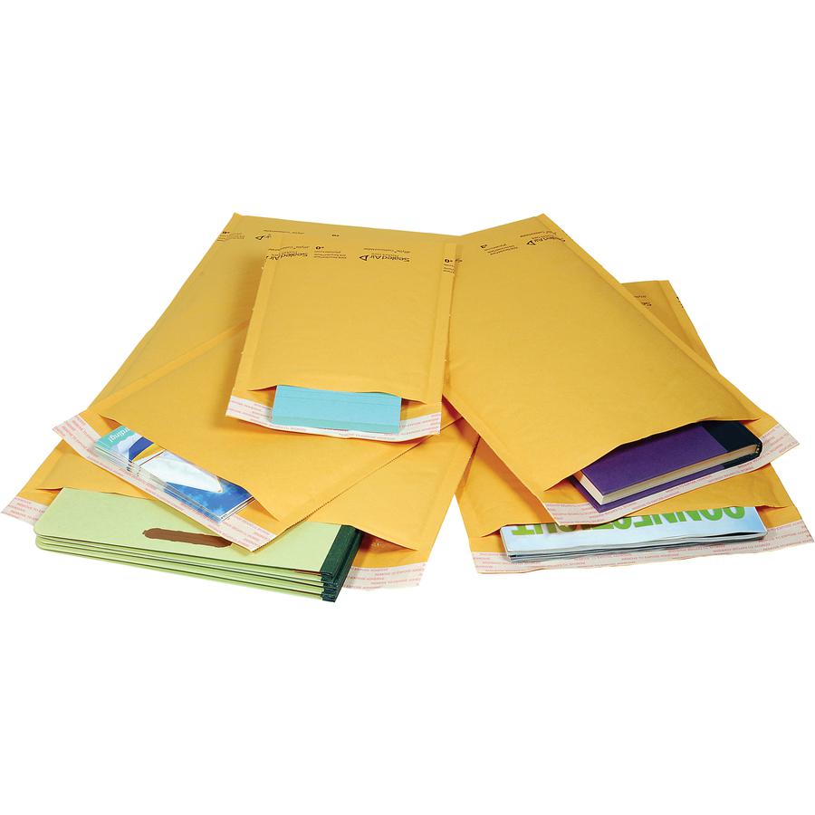 Sealed Air Jiffylite Bulk-packed Cushioned Mailers - Padded - #000 - 4'' Width x 8'' Length - Self-sealing - Satin, Kraft - 250 / Carton - Gold
