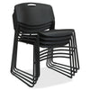 Lorell Heavy-duty Standard-height Stack Chairs - Plastic Seat - Plastic Back - Steel Frame - Black - 4 / Carton