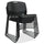 Lorell Heavy-duty Standard-height Stack Chairs - Plastic Seat - Plastic Back - Steel Frame - Black - 4 / Carton