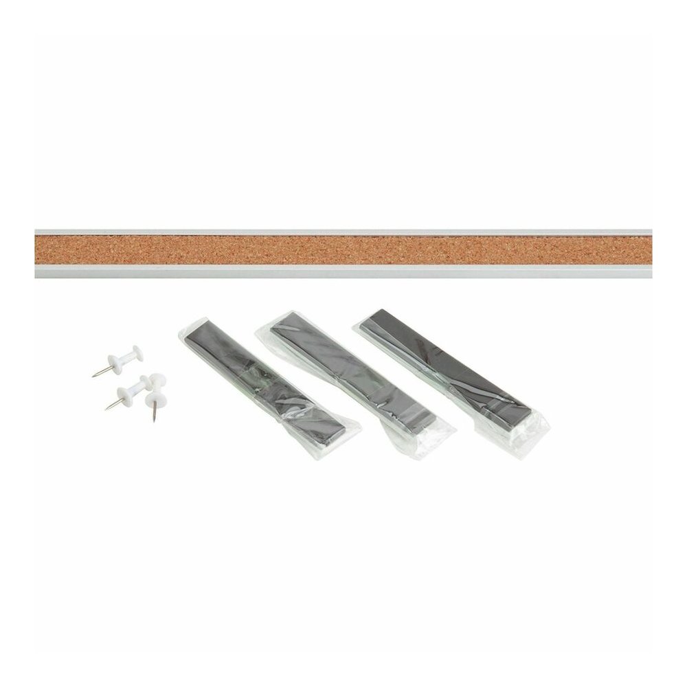 Lorell Cork Strip Bulletin Bars - 24'' Board Width - Cork Surface - Self-healing, Fade Resistant, Self-sealing - Anodized Aluminum Frame - 24 / Bundle