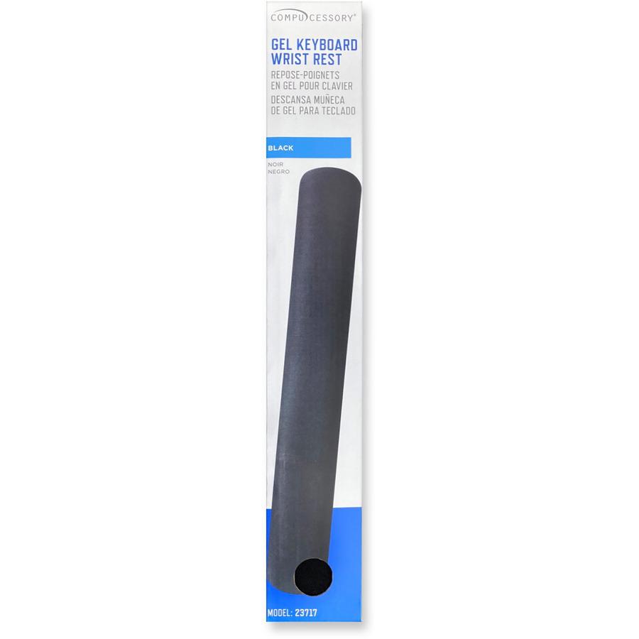 Compucessory Gel Keyboard Wrist Rest Pads - 19'' x 2.87'' x 0.75'' Dimension - Black - 1 Pack
