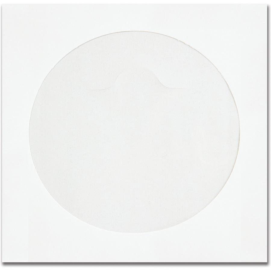 Quality Park Tech-No-Tear CD/DVD Sleeves - CD/DVD - 4 7/8'' Width x 5'' Length - White - Paper - 100 / Box