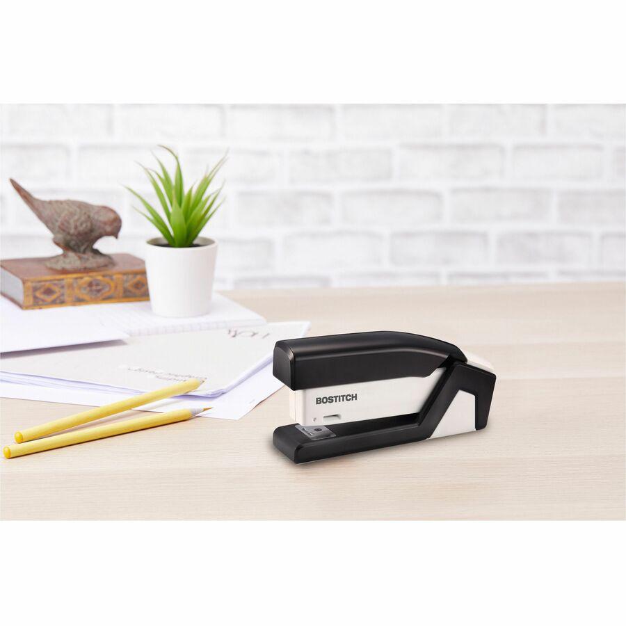 Bostitch InJoy Spring-Powered Antimicrobial Compact Stapler - 20 Sheets Capacity - 105 Staple Capacity - Half Strip - 1/4'' Staple Size - 1 Each - Assorted