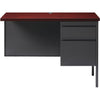 Lorell Fortress Series Right-Pedestal Return - Rectangle Top - 42'' Table Top Width x 24'' Table Top Depth x 1.12'' Table Top Thickness - 29.50'' HeightAssembly Required - Laminated, Mahogany - Steel - 1