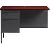 Lorell Fortress Series Left-Pedestal Return - Rectangle Top - 42'' Table Top Width x 24'' Table Top Depth x 1.12'' Table Top Thickness - 29.50'' HeightAssembly Required - Laminated, Mahogany - Steel - 1 E