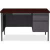 Lorell Fortress Series 48'' Right Single-Pedestal Desk - Laminated Rectangle, Mahogany Top - 30'' Table Top Length x 48'' Table Top Width x 1.13'' Table Top Thickness - 29.50'' Height - Assembly Required -
