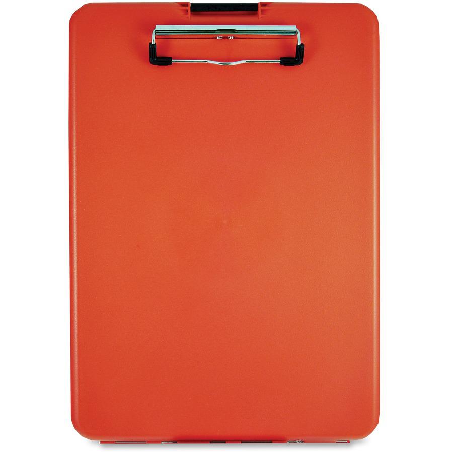 Saunders SlimMate Storage Clipboard - 0.50'' Clip Capacity - Storage for Stationary, Tablet, iPad, eReader, Document, Paper - Top Opening - 8 1/2'' x 12'' - Polypropylene - Red - 1 Each