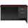 Lorell Fortress Modular Series Right Return - 48'' x 24'' , 1.1'' Top - 2 x Box, File Drawer(s) - Single Pedestal on Right Side - Material: Steel - Finish: Mahogany Laminate, Charcoal - Scratch Resistant