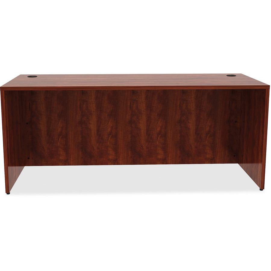 Lorell Essentials Series Rectangular Desk Shell - 72'' x 30''29.5'' Desk, 0.1'' Edge - Material: Metal - Finish: Cherry Laminate