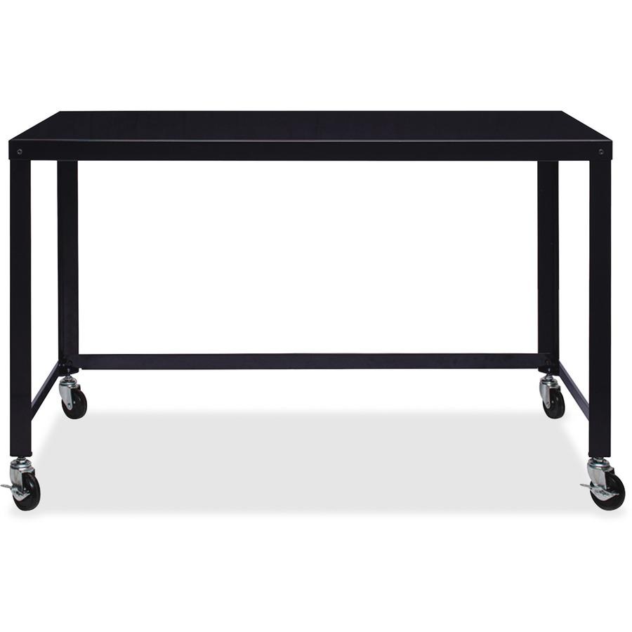 Lorell SOHO Personal Mobile Desk - Rectangle Top - 48'' Table Top Width x 23'' Table Top Depth - 29.50'' HeightAssembly Required - Black - 1 Each