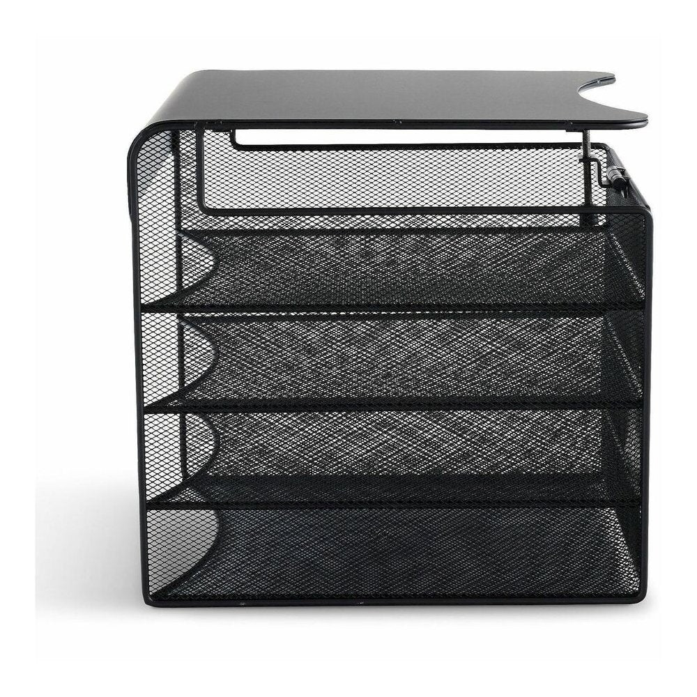 Safco Onyx Solid Top Horizontal Hanging Storage - 12'' Height x 10.25'' Width x 12.38'' Depth - Scratch Resistant - Powder Coated - Black - Steel - 1 Each