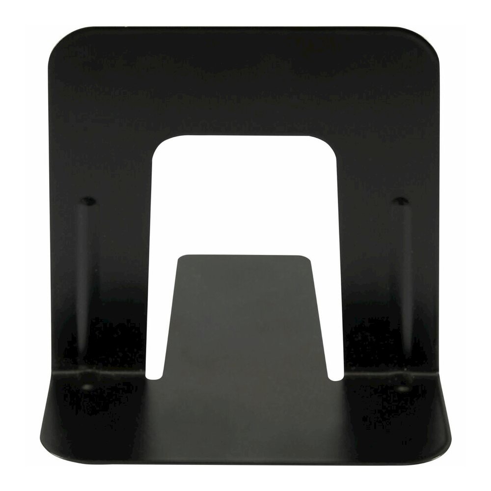 Business Source Heavy-gauge Steel Book Supports - 5.25'' Height x 5'' Width x 4.75'' Depth - Desktop - Non-skid Base, Scratch Resistant, Stain Resistant - Black - Steel - 2/Pair - 6 / Box