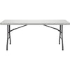Lorell Extra-Capacity Ultra-Lite Folding Table - Light Gray Top - Dark Gray Base - 750 lb Capacity x 72'' Table Top Width x 30'' Table Top Depth - 29.25'' Height - Gray - High-density Polyethylene (HDPE)