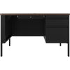 Lorell Fortress Series Walnut Top Teacher's Desk - 48'' x 30''29.5'' - Box, File Drawer(s) - Single Pedestal on Right Side - T-mold Edge