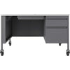 Lorell Fortress Series 48'' Mobile Right-Pedestal Teachers Desk - 48'' x 30''29.5'' - Box, File Drawer(s) - Single Pedestal on Right Side - T-mold Edge - Finish: Gray