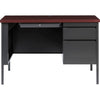Lorell Fortress Series 45-1/2'' Right Single-Pedestal Desk - 45.5'' x 24''29.5'' , 1.1'' Top - Box, File Drawer(s) - Single Pedestal on Right Side - Square Edge