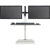 Safco Desktop Sit-Stand Desk Riser - Up to 27'' Screen Support - 28 lb Load Capacity - 37.2'' Height x 27.3'' Width x 21.8'' Depth - Desktop - Steel - White