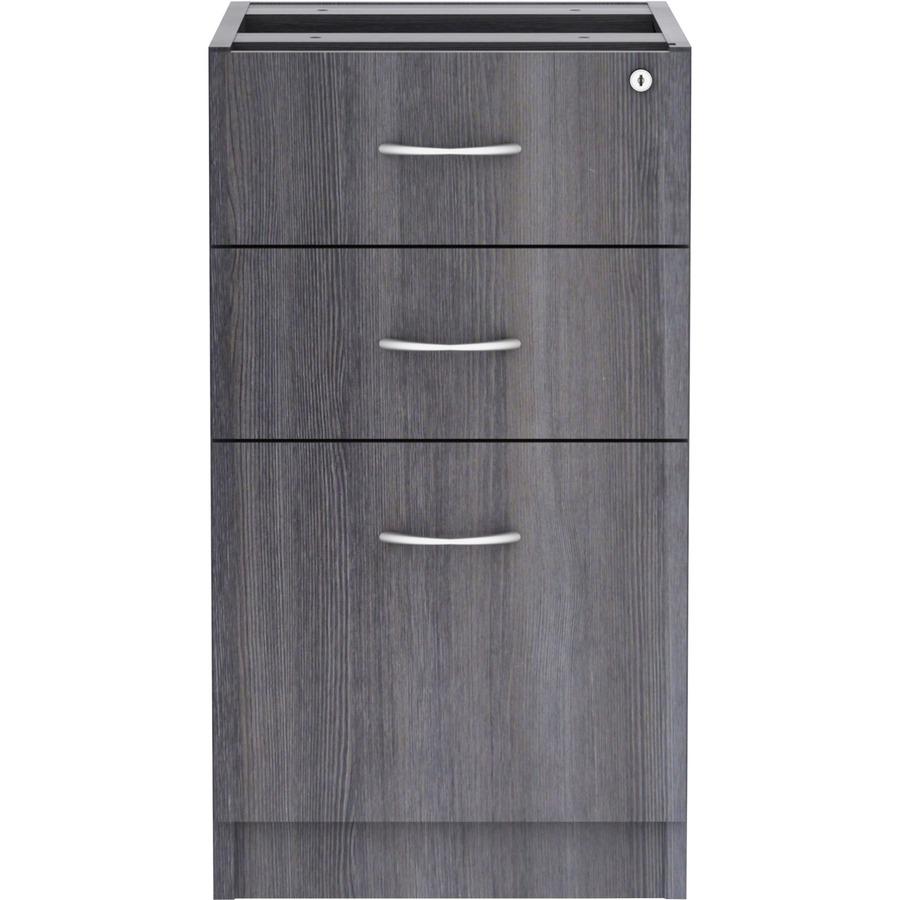 Lorell Essentials Series Box/Box/File Fixed File Cabinet - 16'' x 22''28.3'' - File, Box Drawer(s) - Finish: Laminate, Weathered Charcoal - File Drawer