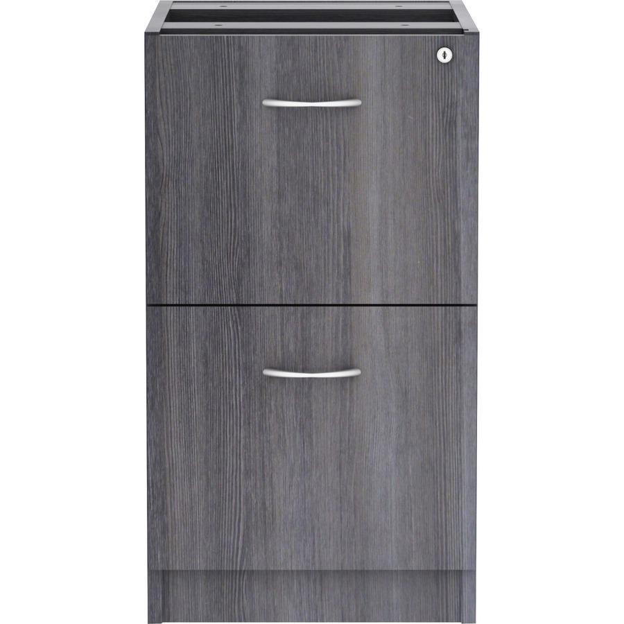 Lorell Essentials Series File/File Fixed File Cabinet - 16'' x 22''28.3'' - 2 x File Drawer(s) - Finish: Laminate, Weathered Charcoal - File Drawer