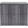 Lorell Essentials Series Lateral File - 35'' x 22''29.5'' , 1'' Top - 2 x File Drawer(s) - Finish: Weathered Charcoal, Laminate