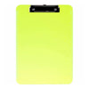Business Source Flat Clip Clipboard - 9'' x 12'' Sheet Size - Plastic - Neon Green - 6 / Bundle