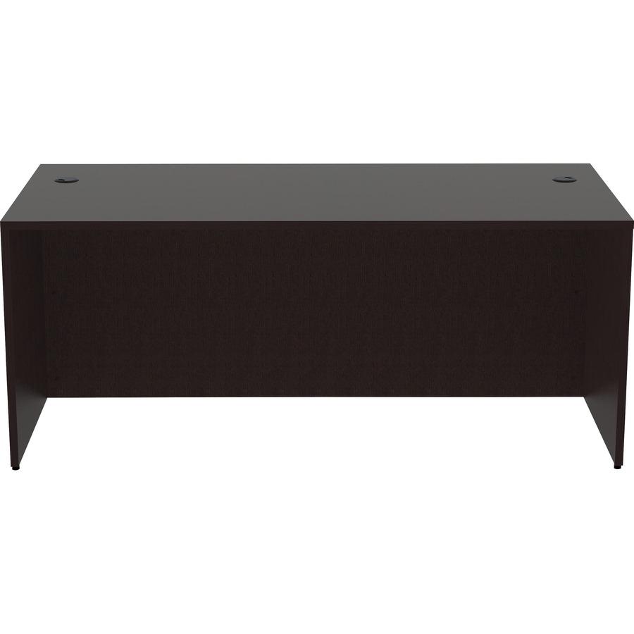 Lorell Essentials Series Rectangular Desk Shell - 72'' x 36''29.5'' Desk Shell, 1'' Top - Finish: Espresso