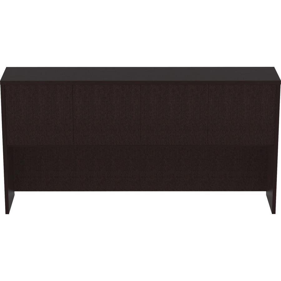 Lorell Essentials Series Stack-on Hutch - 72'' x 15'' x 36'' Hutch - 4 Door(s) - Finish: Espresso