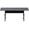 Lorell Flip Top Training Table - Charcoal Rectangle, Melamine Top - Black Four Leg Base - 4 Legs x 72'' Table Top Width x 23.60'' Table Top Depth - 29.50'' Height - Melamine - 1 Each