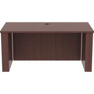 Lorell Essentials Series Sit-to-Stand Desk Shell - 0.1'' Top, 1'' Edge, 60'' x 29''49'' - Finish: Mahogany - Mahogany Laminate Table Top
