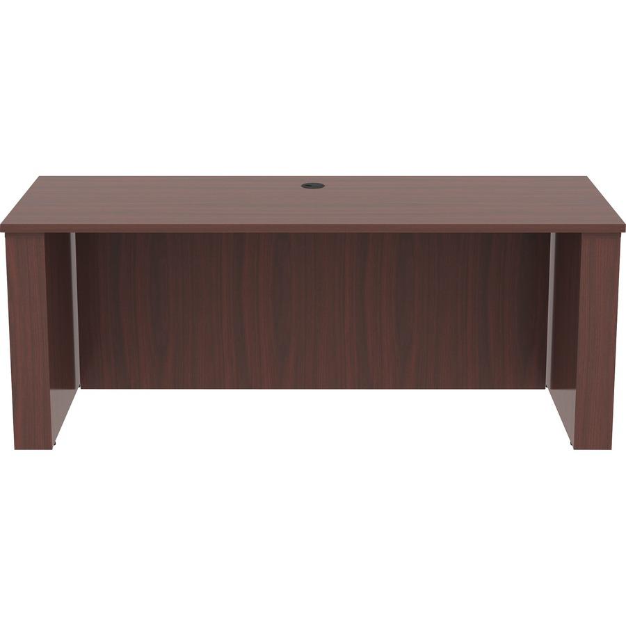 Lorell Essentials Series Sit-to-Stand Desk Shell - 0.1'' Top, 1'' Edge, 72'' x 29''49'' - Finish: Mahogany - Laminate Table Top