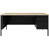 Lorell Fortress Series 66'' Right-Pedestal Desk - 66'' x 29.5''30'' , 0.8'' Modesty Panel, 1.1'' Top - Single Pedestal on Right Side - Square Edge - Material: Steel - Finish: Black