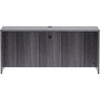 Lorell Essentials Series Credenza Shell - 66'' x 24''29.5'' Credenza Shell, 1'' Top - Finish: Weathered Charcoal Laminate, Silver Brush
