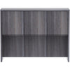 Lorell Essentials Series Stack-on Hutch with Doors - 48'' x 15''36'' - 3 Door(s) - Finish: Weathered Charcoal Laminate