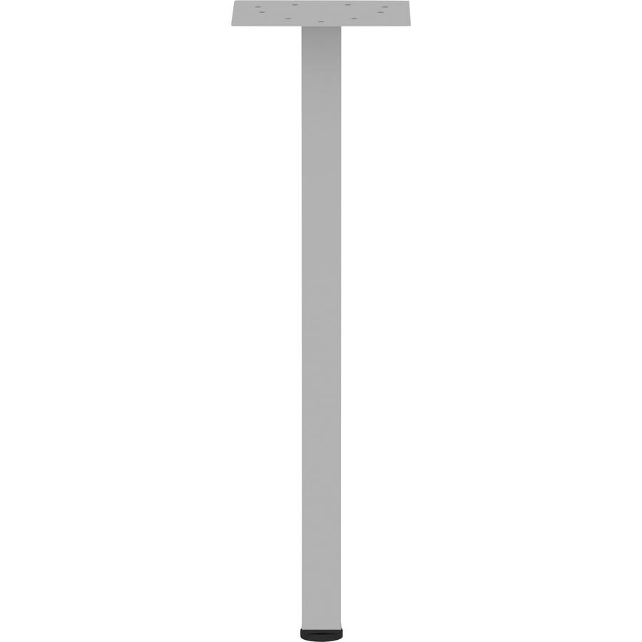 Lorell Relevance Series Offset Square Leg - Powder Coated Silver Square Leg Base - 28.50'' Height x 7.87'' Width - Assembly Required - 1 Each