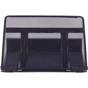 Lorell Mesh Laptop Stand - 3.50'' Height x 13'' Width x 11.50'' Depth - Desktop - Steel, Metal - Black