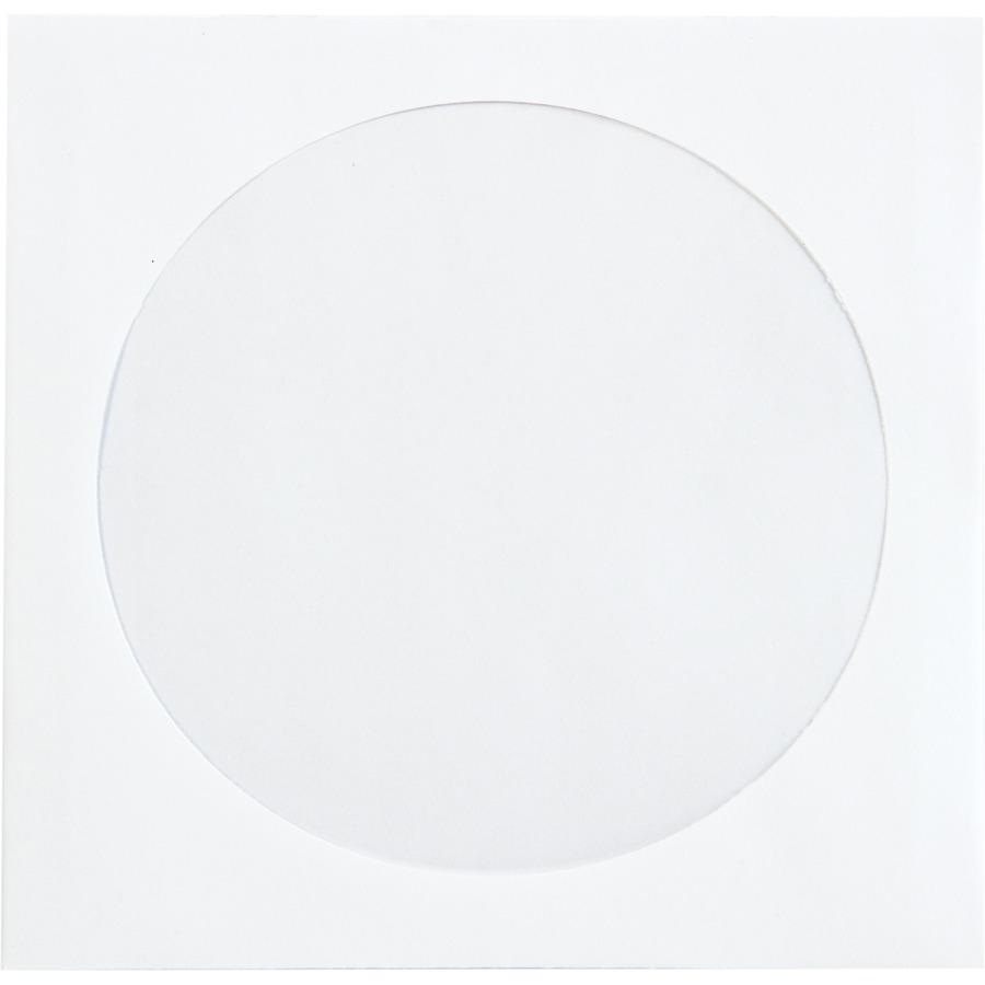Quality Park Paper CD/DVD Sleeves - CD/DVD - 5'' Width x 4 7/8'' Length - 24 lb - White - Wove - 100 / Box