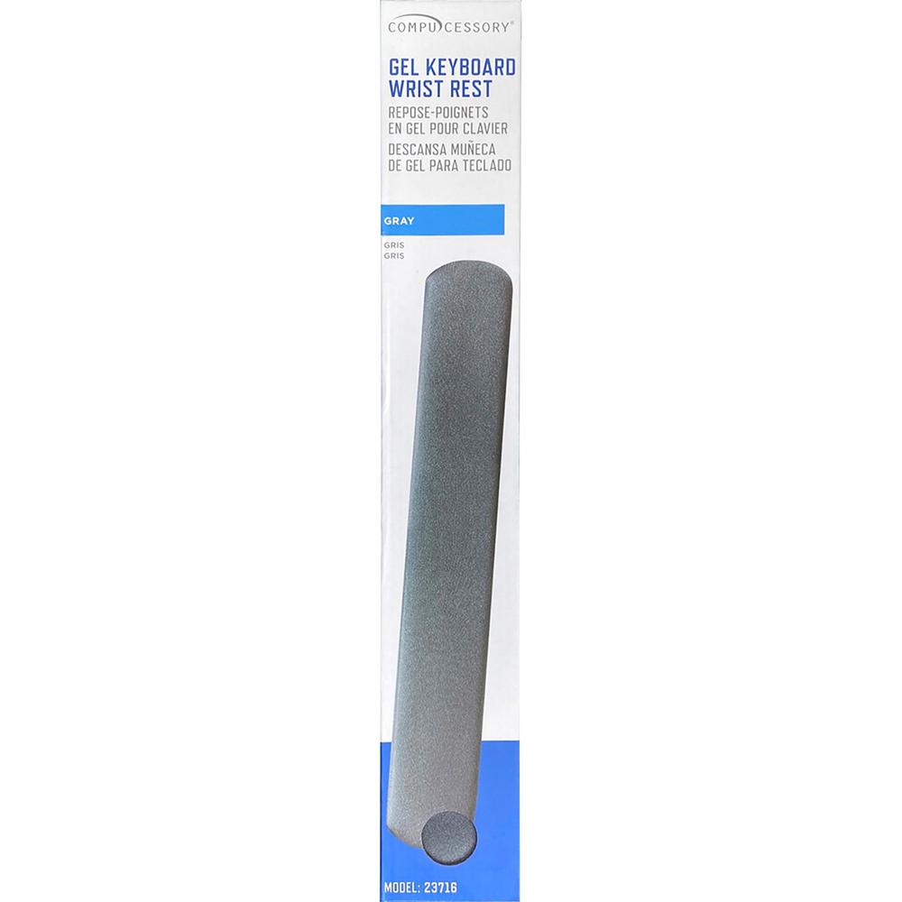 Compucessory Gel Keyboard Wrist Rest Pads - 19'' Height x 2.87'' Width x 0.75'' Depth - Gray - 1 Each