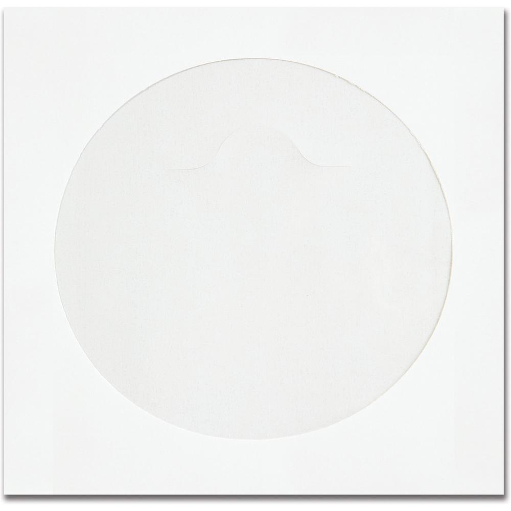 Quality Park Tech-No-Tear CD/DVD Sleeves - CD/DVD - 4 7/8'' Width x 5'' Length - White - Paper - 100 / Box