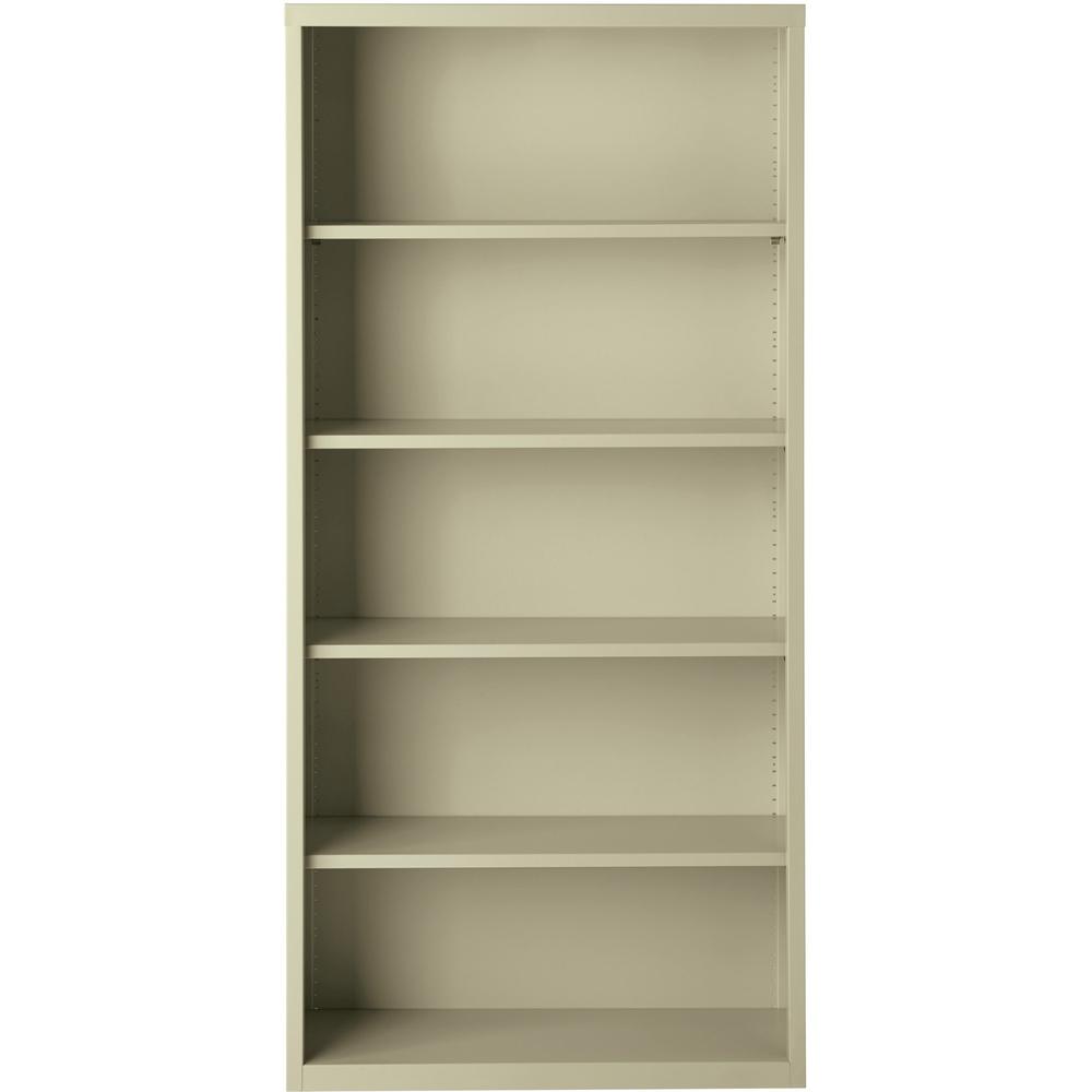 Lorell Fortress Series Bookcase - 34.5'' x 13'' x 72'' - 6 x Shelf(ves) - Putty - Powder Coated - Steel - Recycled