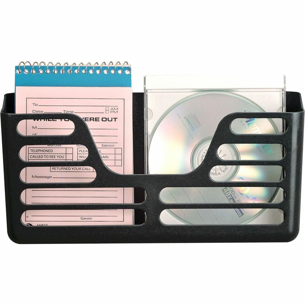 Lorell Cubicle Pocket File - 30% Recycled - Black - Plastic - 1 Each