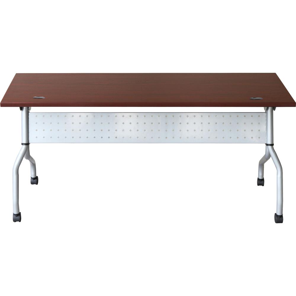 Lorell Flip Top Training Table - Rectangle Top - Four Leg Base - 4 Legs x 23.60'' Table Top Width x 72'' Table Top Depth - 29.50'' Height x 70.88'' Width x 23.63'' Depth - Assembly Required - Mahogany - Ny