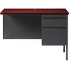 Lorell Fortress Series Right-Pedestal Return - Rectangle Top - 42'' Table Top Width x 24'' Table Top Depth x 1.12'' Table Top Thickness - 29.50'' HeightAssembly Required - Laminated, Mahogany - Steel - 1