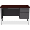 Lorell Fortress Series 48'' Right Single-Pedestal Desk - Laminated Rectangle, Mahogany Top - 30'' Table Top Length x 48'' Table Top Width x 1.13'' Table Top Thickness - 29.50'' Height - Assembly Required -
