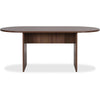 Lorell Essentials Oval Conference Table - 1.3'' Table Top, 0'' Edge, 70.9'' x 35.4''29.5'' Table - Finish: Walnut Laminate - Adjustable Foot Glide