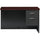 Lorell Fortress Modular Series Right Return - 48'' x 24'' , 1.1'' Top - 2 x Box, File Drawer(s) - Single Pedestal on Right Side - Material: Steel - Finish: Mahogany Laminate, Charcoal - Scratch Resistant