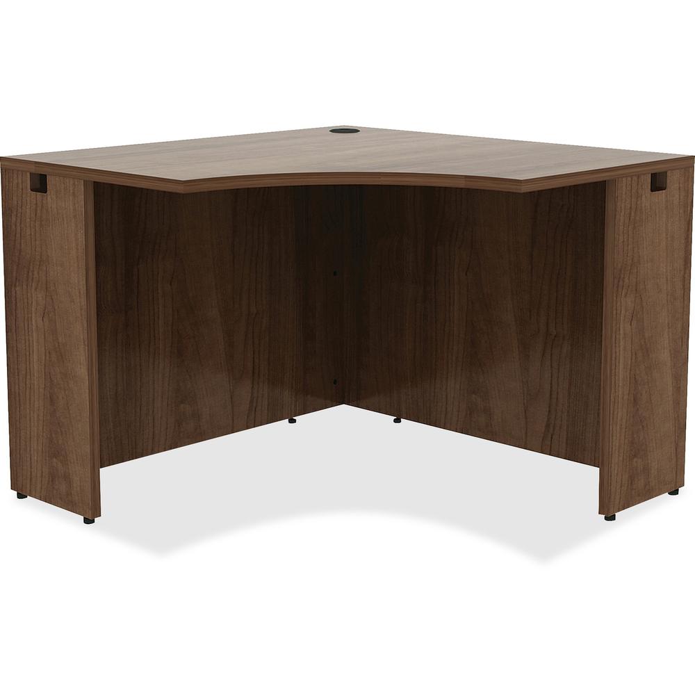 Lorell Essentials Series Corner Desk - 42'' x 29.5''24'' Desk, 0.1'' Edge - Material: Metal - Finish: Walnut, Laminate