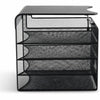 Safco Onyx Solid Top Horizontal Hanging Storage - 12'' Height x 10.25'' Width x 12.38'' Depth - Scratch Resistant - Powder Coated - Black - Steel - 1 Each