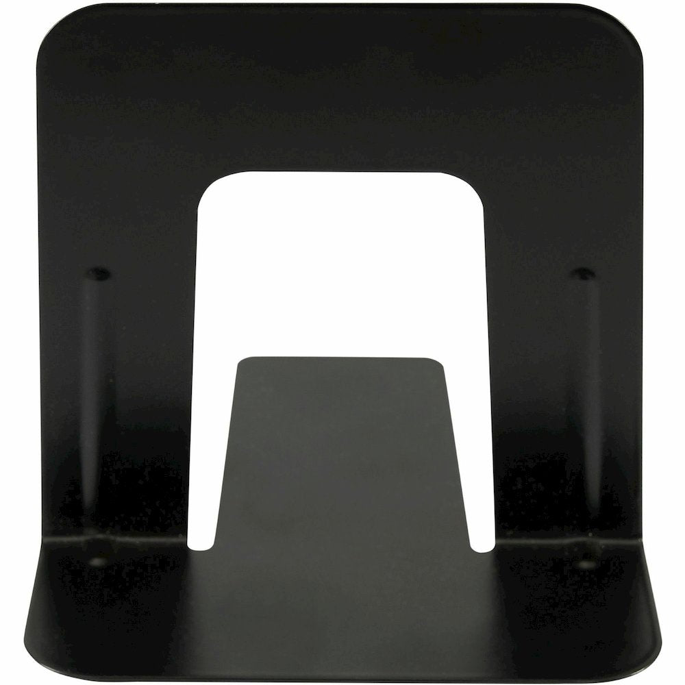 Business Source Heavy-gauge Steel Book Supports - 5.25'' Height x 5'' Width x 4.75'' Depth - Desktop - Non-skid Base, Scratch Resistant, Stain Resistant - Black - Steel - 2/Pair - 6 / Box